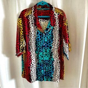 NWOT Asos Men’s button up short sleeve printed oversized shirt